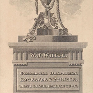 Trade Card for W. J. White, Commercial Draftsman, Engraver & Printer, 19th century