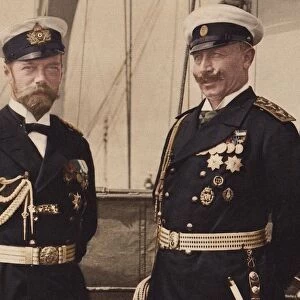 Tsar Nicholas II and Kaiser Wilhelm II in Bjorko, 1905. Creator: Anonymous
