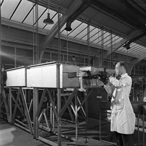 Tungsten carbide furnace being loaded, Edgar Allen Steel Co, Sheffield, South Yorkshire, 1962