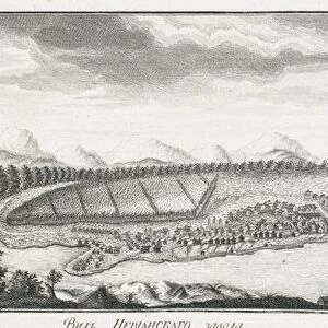 View of Nevyansk factories, ca 1735. Artist: Lursenius, Johann Wilhelm (1704-1771)
