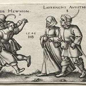 The Village Wedding: Jacob Hewmon / Lawrencius Augstmon, 1546. Creator: Hans Sebald Beham (German