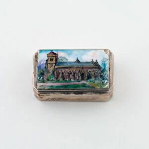 Vinaigrette with View of a Church, England, c. 1890. Creator: Unknown