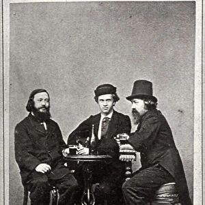 Violinist Johann Pickel with composers Eduard Napravnik and Anatoly Lyadov, 19th century