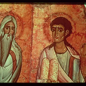 Wall Paintings of St. Catherines Monastery in Sinai, God and Moses with the Tablets