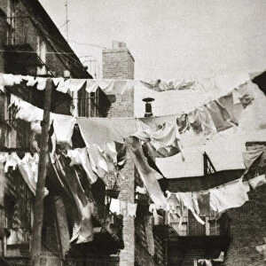 Wash day at some New York tenement buildings, USA, early 1930s