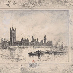 Westminster Palace, 1884. Creator: Felix Hilaire Buhot