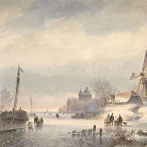 Winter Landscape with Frozen River, 19th century. Creators: Lodewijk Johannes Kleijn