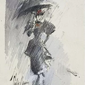 Woman with Umbrella, 1893. Creator: Frederick Childe Hassam