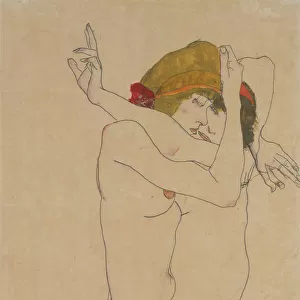 Two Women Embracing, 1913. Creator: Egon Schiele