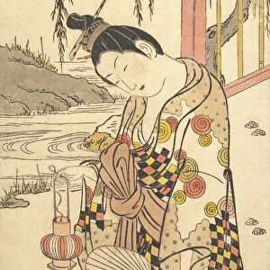 Young Lady in Summer Attire, ca. 1748. ca. 1748. Creator: Ishikawa Toyonobu