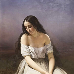 A young woman kneeling, 1839. Creator: Brune-Pages, Aimee (1803-1866)