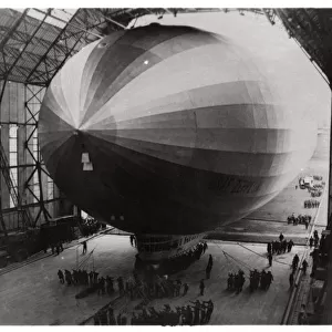 Zeppelin LZ 127 Graf Zeppelin entering its hangar, 1933