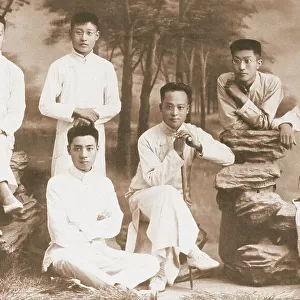 Zhou Enlai as student of Nankai school, with his teachers and friends, 1916. Creator: Anonymous