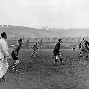 Luton Town FC in training, with trainer Harry Wright at Kenilworth Road