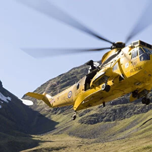 A search and rescue Sea King HAR Mk3 from D Flight, 202 Squadron, RAF Lossiemouth