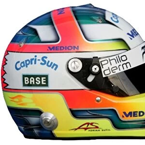 Formula One Testing: The helmet of Adrian Sutil Force India F1
