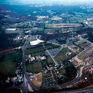 Le Mans 24 Hour Race: An aerial view of the legendary Le Mans circuit