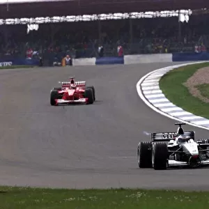 Mika Hakkinen leads Michael Schumacher