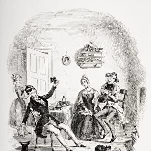 Affectionate Behaviour Of Messrs. Pyke & Pluck. Illustration From The Charles Dickens Novel Nicholas Nickleby By H. K. Browne Known As Phiz