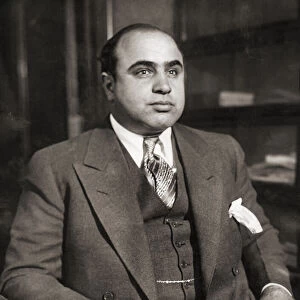 Alphonse Gabriel "Al"Capone, 1899 - 1947, aka Scarface. American gangster and businessman. From a police photograph taken circa 1931