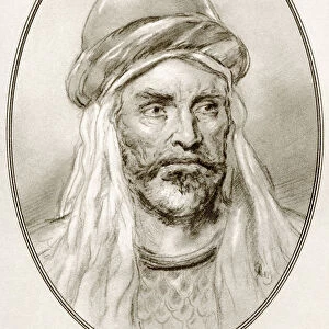 An-Nasir Salah ad-Din Yusuf ibn Ayyub, aka Salah ad-Din or Saladin, 1137 - 1193. First sultan of Egypt and Syria and the founder of the Ayyubid dynasty. Illustration by Gordon Ross, American artist and illustrator (1873-1946), from Living Biographies of Famous Rulers