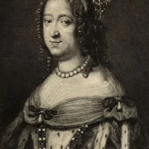 Anne Of Austria, 1601-1666. Queen Consort Of France And Regent For Her Son Louis Xiv Of France. Photo-Etching After The Painting By Mignard. From The Book "Lady Jacksons Works Old Paris I, Its Court And Literary Salons"Published London 1899