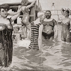 Bathing Acquaintances In The 19th Century. From Illustrierte Sittengeschichte Vom Mittelalter Bis Zur Gegenwart By Eduard Fuchs, Published 1909