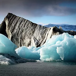 Black Iceberg Blue Iceberg Glacial Lagoon Glacier