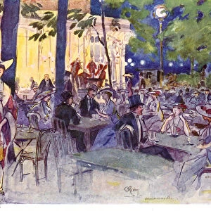 In The Cafe Armenonville, Bois De Boulogne, Paris, France. Colour Illustration From The Book France By Gordon Home Published 1918