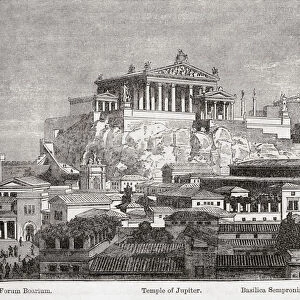 The Capitol, Rome, Italy, from Mount Palatine, (restoration). From Cassells Illustrated Universal History, published 1883