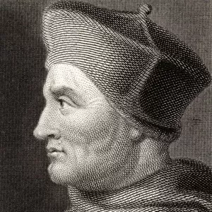 Cardinal Thomas Wolsey, C. 1475-1530. Cardinal And Statesman 19Th Century Print Engraved By Edward Smith From A Painting By Holbein