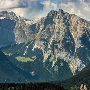 Dramatic overview of the Austrain Alps at Seefeld in Tyrol, Austria