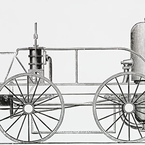 Drawing Of Steam Engine Named Novelty Designed By Braithwaite And Ericcson In 1829 From Magic Lantern Slide Circa 1900