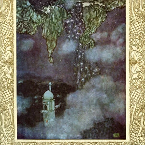 Earth Could Not Answer: Nor The Seas That Mourn In Flowing Purple, Of Their Lord Forlorn; Nor Heaven, With Those Eternal Signs Reveal And Hidden By The Sleeve Of Night And Morn. Illustration By Edmund Dulac From The Rubaiyat Of Omar Khayyam, Published 1909