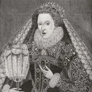 Elizabeth I, 1533 To 1603. Queen Of England And Ireland. From The Book Short History Of The English People By J. R. Green, Published London 1893