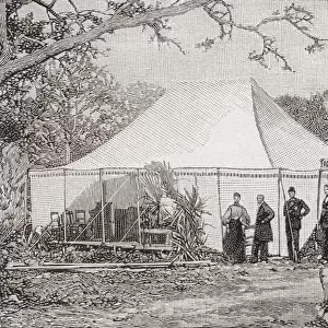 The First Presbyterian Church, Miami, Florida, United States Of America In The Late 19th Century. The Church, Founded By The Reverend Henry Keigwin In 1896, Started In A Rough Board Restaurant Before Services Moved To A Tent. From The Strand Magazine Published 1897