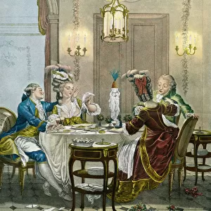 French Gentry Dining In The 18th Century, After J. m. Moreau. From Illustrierte Sittengeschichte Vom Mittelalter Bis Zur Gegenwart By Eduard Fuchs, Published 1909