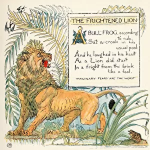 The Frightened Lion From The Book Babys Own Aesop By Walter Crane Published C1920