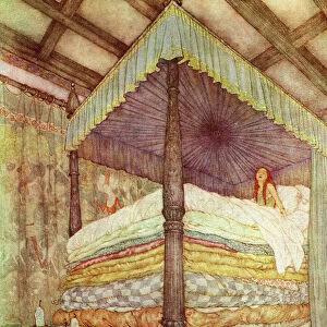 "I Have Hardly Closed My Eyes The Whole Night! Heaven Knows What Was In The Bed. I Seemed To Be Lying Upon Some Hard Thing, And My Whole Body Is Black And Blue This Morning. It Is Terrible!". Illustration By Edmund Dulac For The Real Princess. From Stories From Hans Andersen, Published 1938