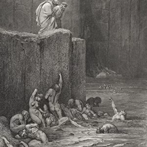 Illustration For Inferno By Dante Alighieri Canto Xviii Lines 116 And 117 By Gustave Dore 1832-1883 French Artist And Illustrator