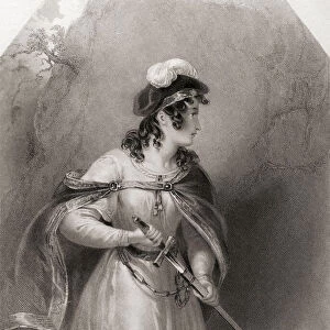 Imogen. Principal female character from Shakespeares play Cymbeline. From Shakespeare Gallery, published c. 1840