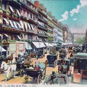 La Rue de la Paix, Paris, France circa 1900. After a contemporary postcard
