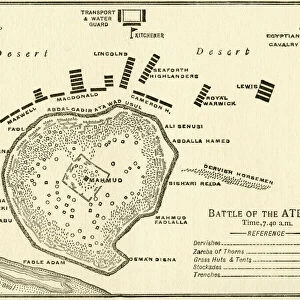 Map Showing The Battle Of Atbara During The Second Sudan War Also Called The Mahdist War, The Mahdist Revolt, Anglo-Sudan War Or The Sudanese Mahdist Revolt, 1898. From Field Marshal Lord Kitchener, His Life And Work For The Empire, Published 1916