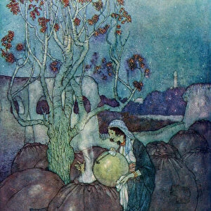 Morgiana Poured Into Each Jar In Turn A Suffieicient Quantity Of The Boiling Oil. Illustration By Edmund Dulac For Ali Baba And The Forty Thieves. From The Arabian Nights, Published 1938