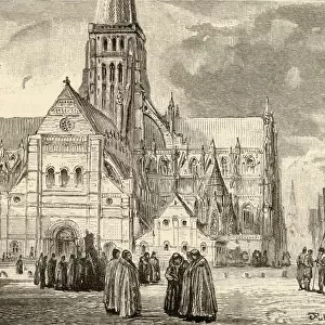 Old St. Pauls Cathedral, London England In The 16Th Century