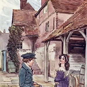 Pip And Estella. Frontispiece By H. M. Brock From The Book Great Expectations By Charles Dickens