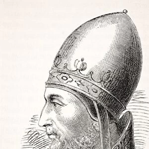 Pope Adrian Iv Or Hadrian Iv Born Circa 1100 To 1159. Only English Born Pope. From The National And Domestic History Of England By William Aubrey Published London Circa 1890