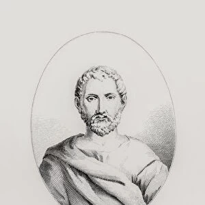 Publius Terentius Afer c. 195 / 185 to 159 BC. Ancient Roman playwright. Known in English as Terence. After a 19th century engraving by Philibert Boutrois from a bust in the Vatican