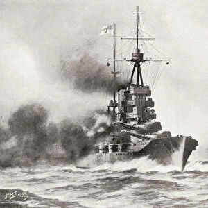 Queen Elizabeth Class Warships During World War I. From The Year 1916 Illustrated