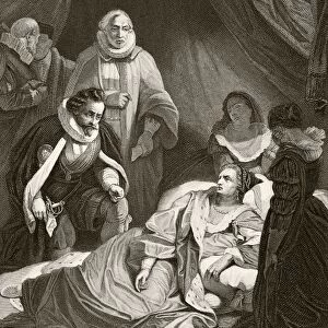 Queen Elizabeth I On Her Deathbed. From The National And Domestic History Of England By William Aubrey Published London Circa 1890